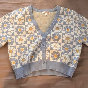 floral cropped sweater